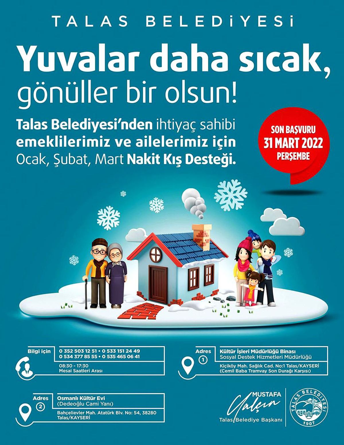 Talas\'ta nakit kış desteğine başvurular sürüyor