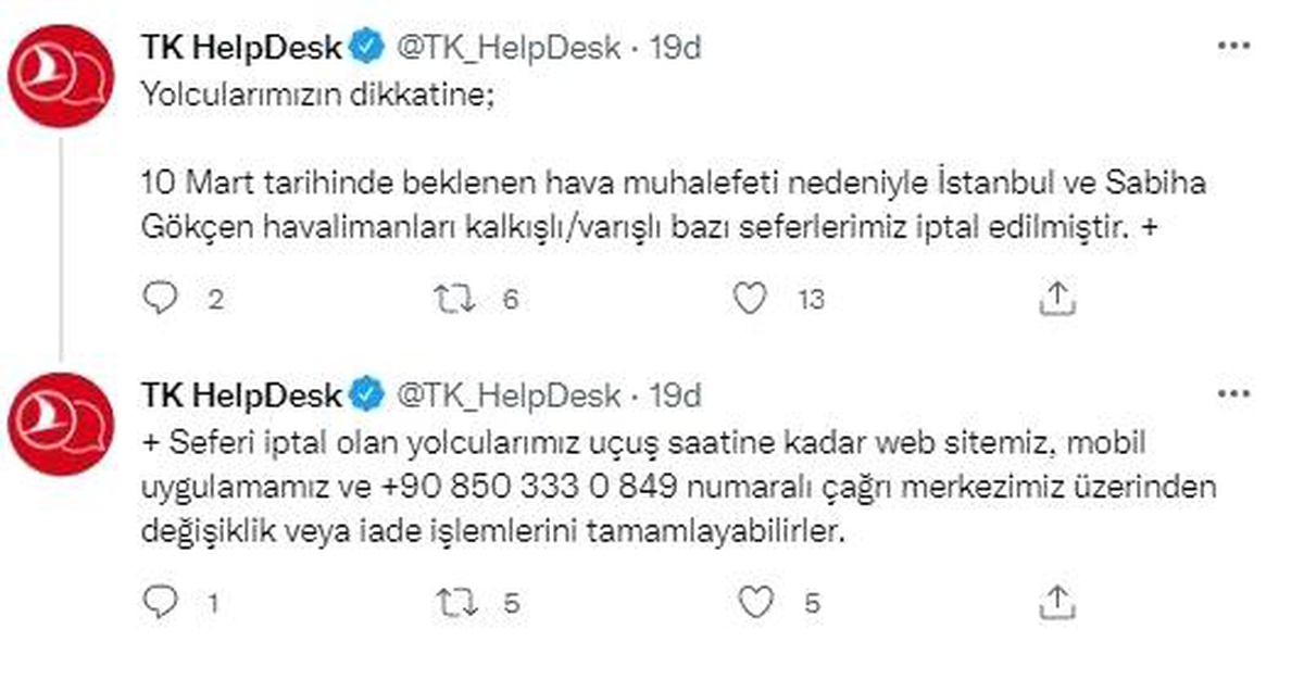 THY, İstanbul\'da beklenen kar yağışı nedeniyle bazı seferlerini iptal etti