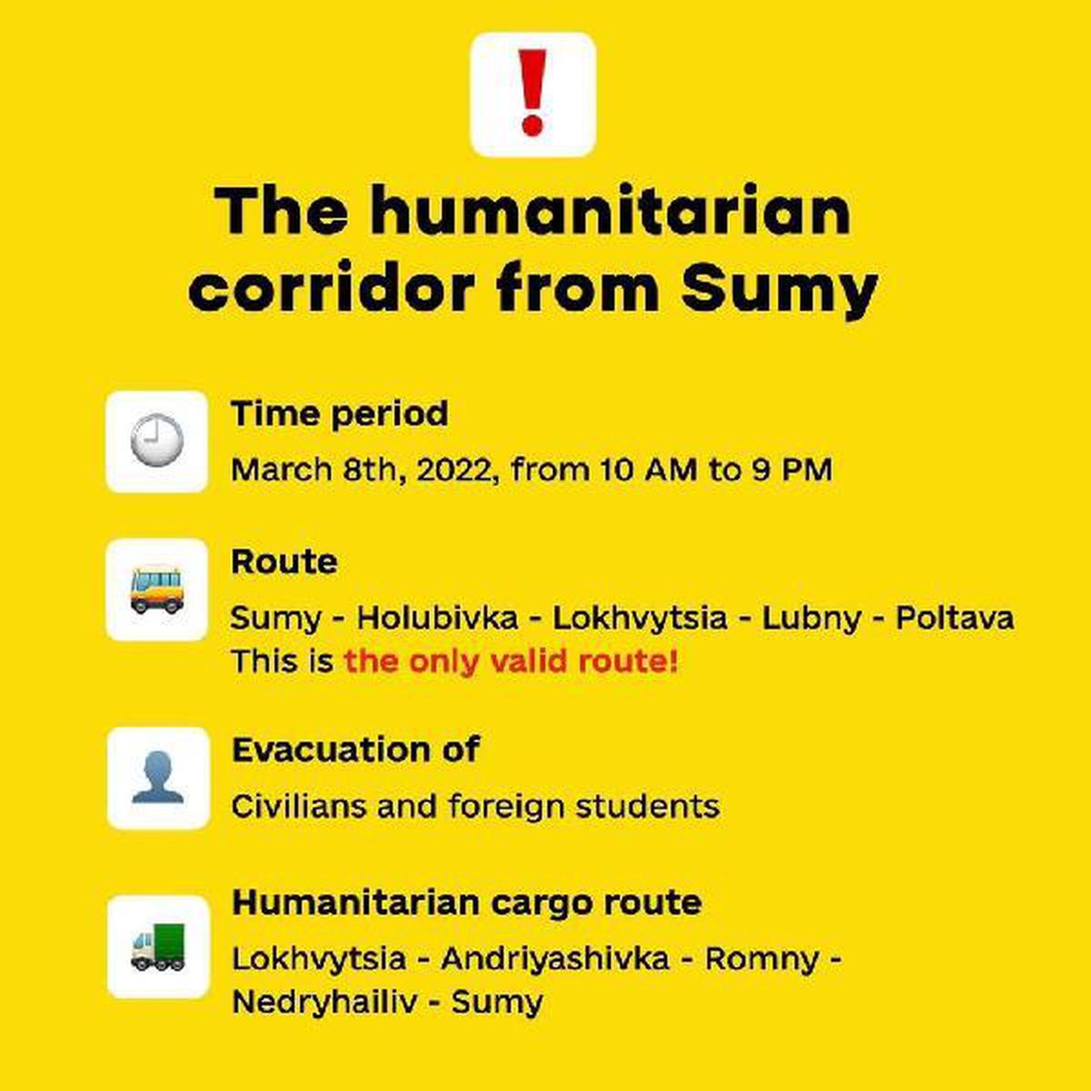Ukrayna: Sumy Koridoru akşam 9\'a kadar açık
