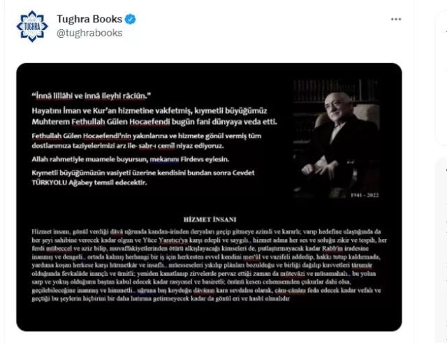 ABD'li kitap yayıncısının 'FETÖ elebaşı Fethullah Gülen öldü' iddiası sosyal medyada gündem oldu