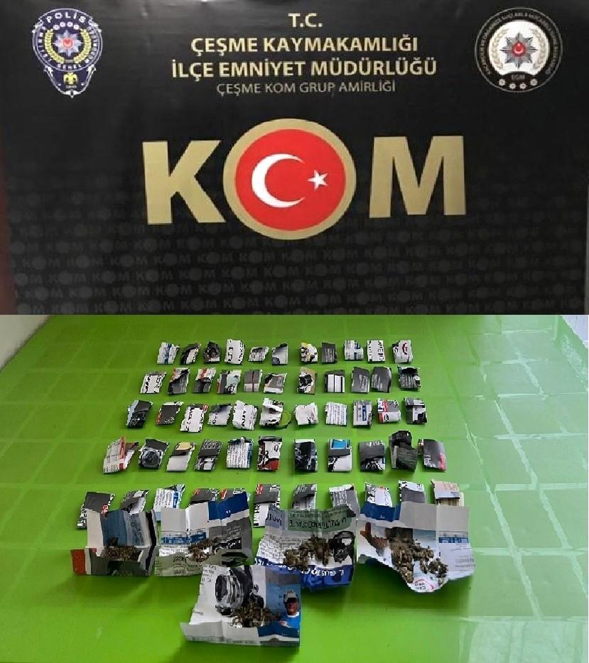 Gazete kağıtlarına sardığı uyuşturucularla yakalandı