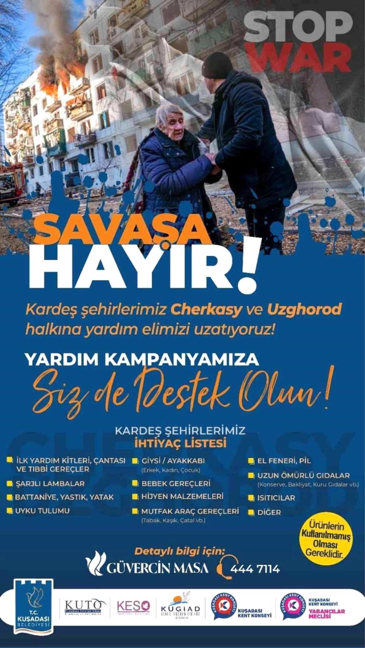 Kuşadası\'nda Ukrayna için insani yardım kampanyası başlatıldı