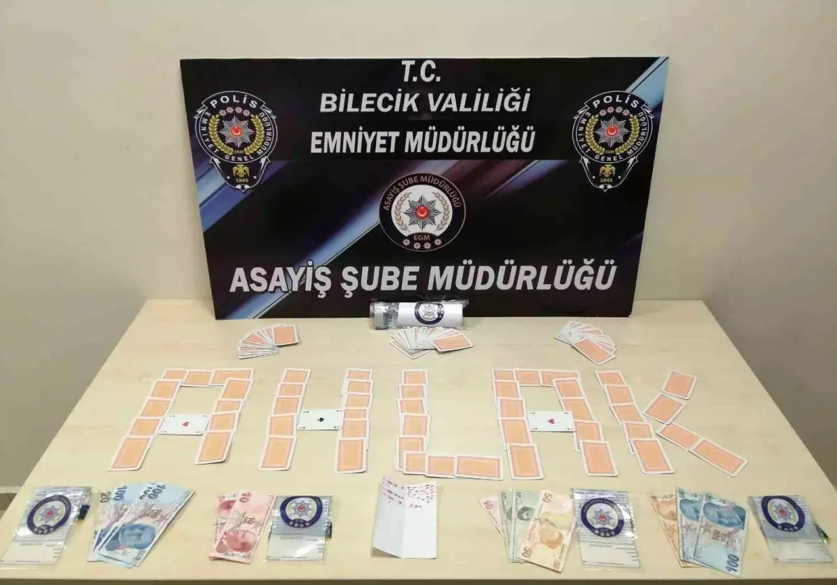 Bilecik\'te kumar baskınında 9 kişiye 16 bin 371 lira ceza