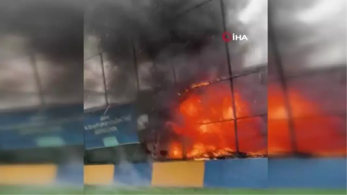 Eyüpsultan'da korkutan yangın... Gecekondunun yan tarafındaki kömürlükte çıkan yangın futbol sahasına sıçradı