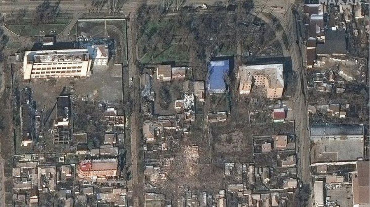 Uydu görüntüleriyle kare kare savaş: Mariupol artık bir virane! Hastane mi, askeri üs mü?