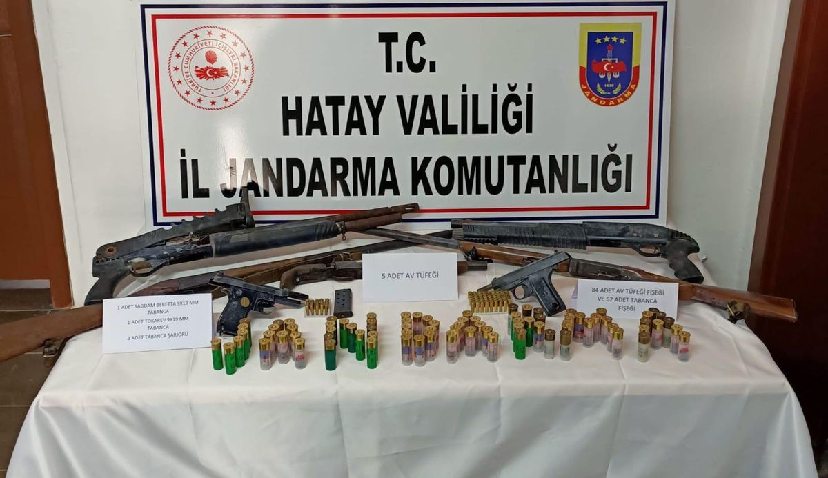 Hatay\'da evinde ruhsatsız silahlar bulunan şüpheli gözaltına alındı