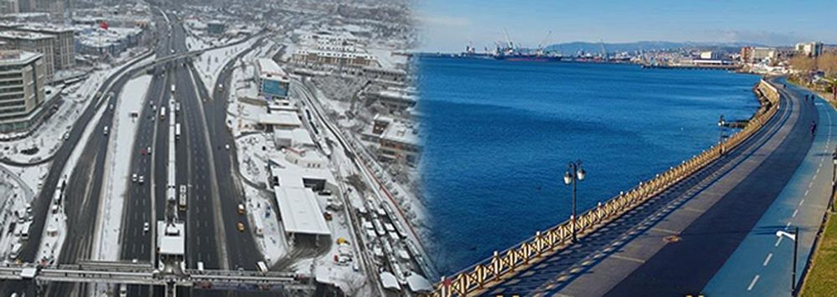 İstanbul'da kar Tekirdağ'da güneş