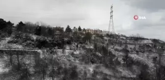 Sarıyer'den kar manzaraları böyle görüntülendi