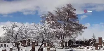 Ahlat'ın tarihi mekanlarında kartpostallık kar görüntüleri