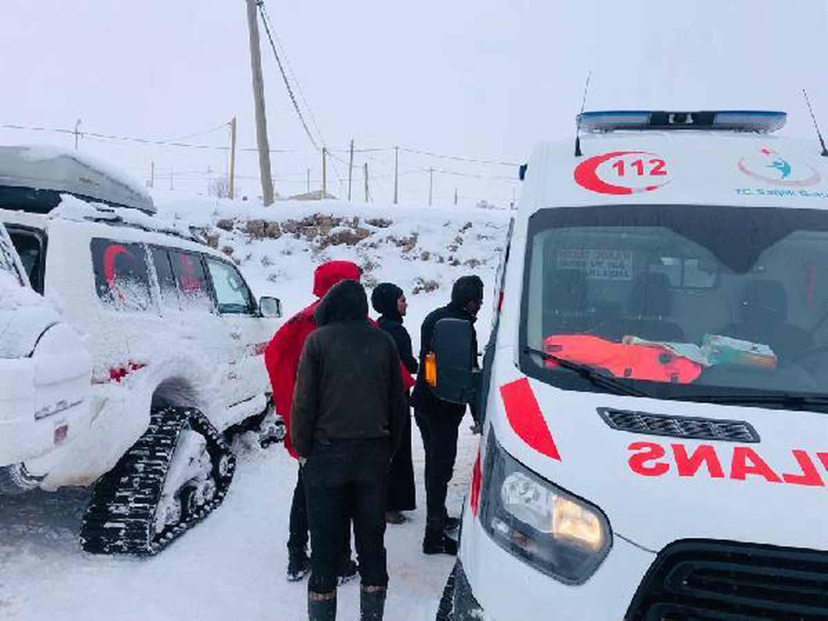 Kardan yolu kapalı köyde hastalanan Kardelen\'e paletli ambulansla ulaşıldı