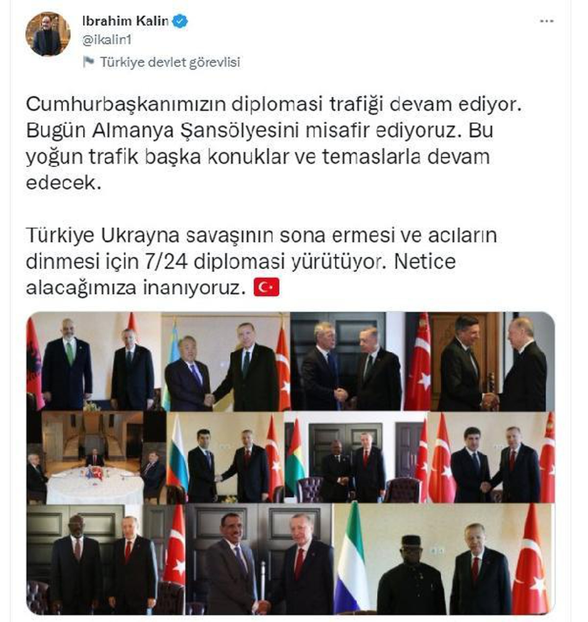 Son dakika... Sözcü Kalın: Türkiye savaşın sona ermesi için 7/24 diplomasi yürütüyor