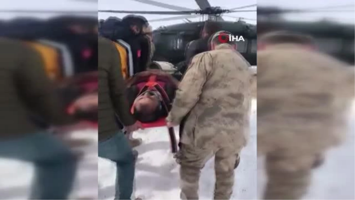 Yaralı şahıs, helikopterle hastaneye ulaştırıldı