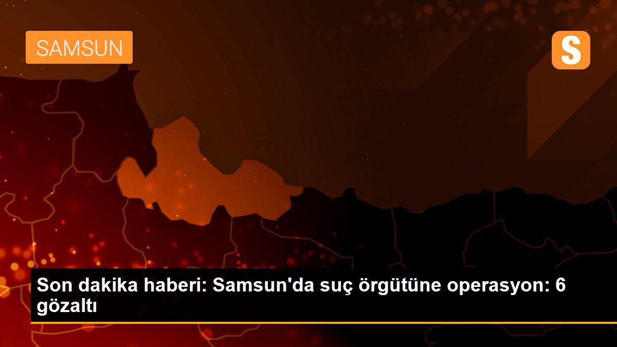 Son dakika haberi: Samsun\'da suç örgütüne operasyon: 6 gözaltı