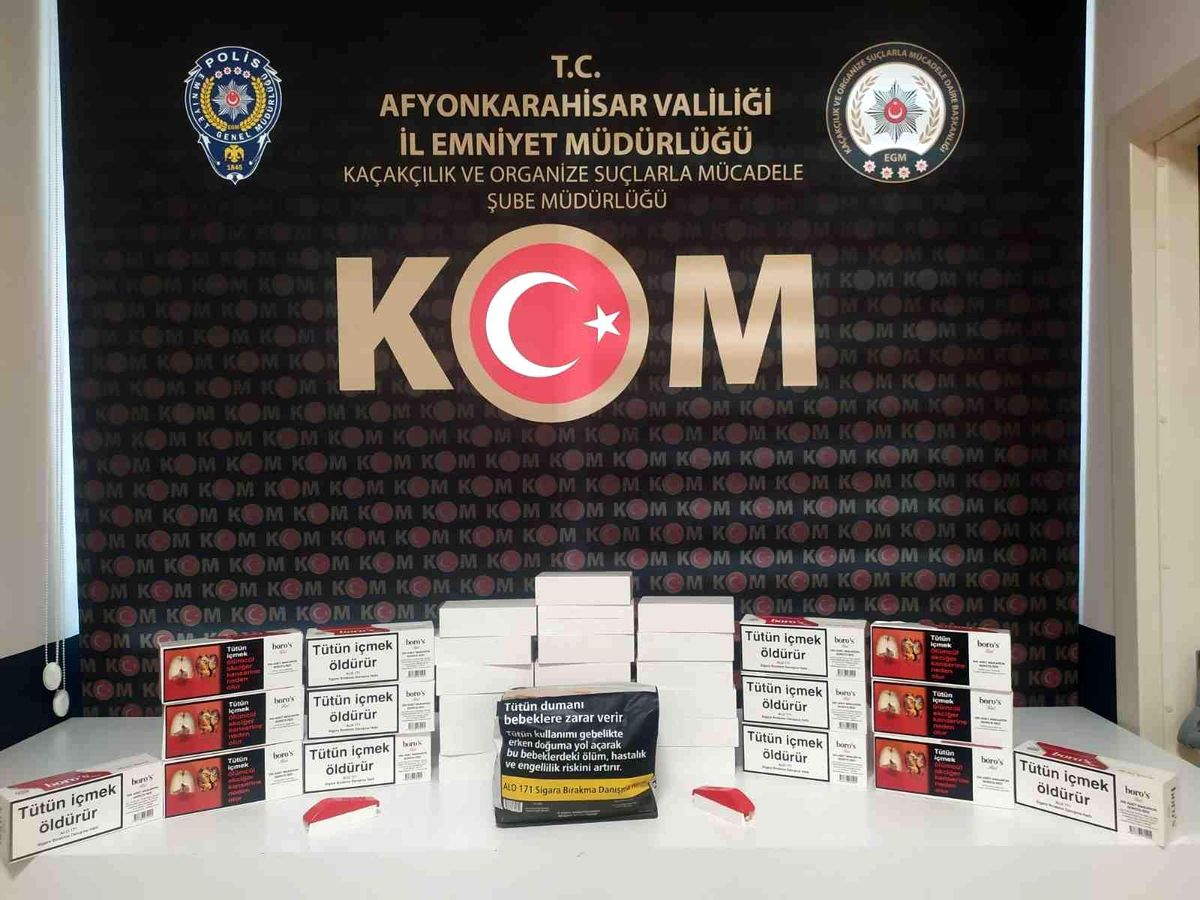 Afyonkarahisar\'da kaçak tütün ele geçirildi