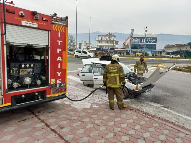 Balıkesir'de yanan LPG'li araç etraftakilere korku dolu anlar yaşattı