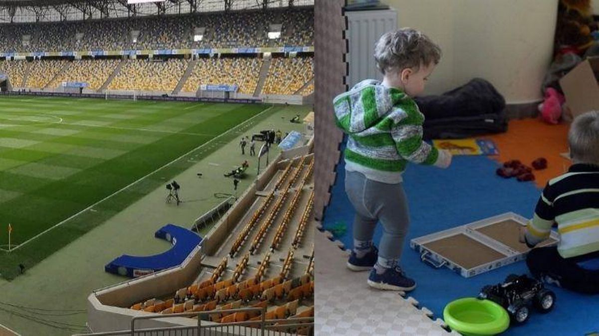 Eskiden futbol stadıydı, şimdi Ukraynalı mültecilerin toplanma merkezi!