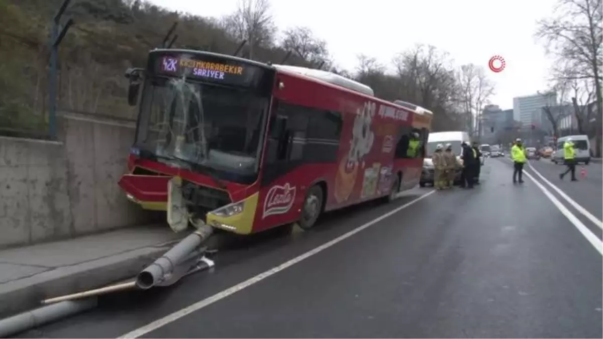 Sarıyer'de freni bozulan İETT otobüsü kaza yaptı