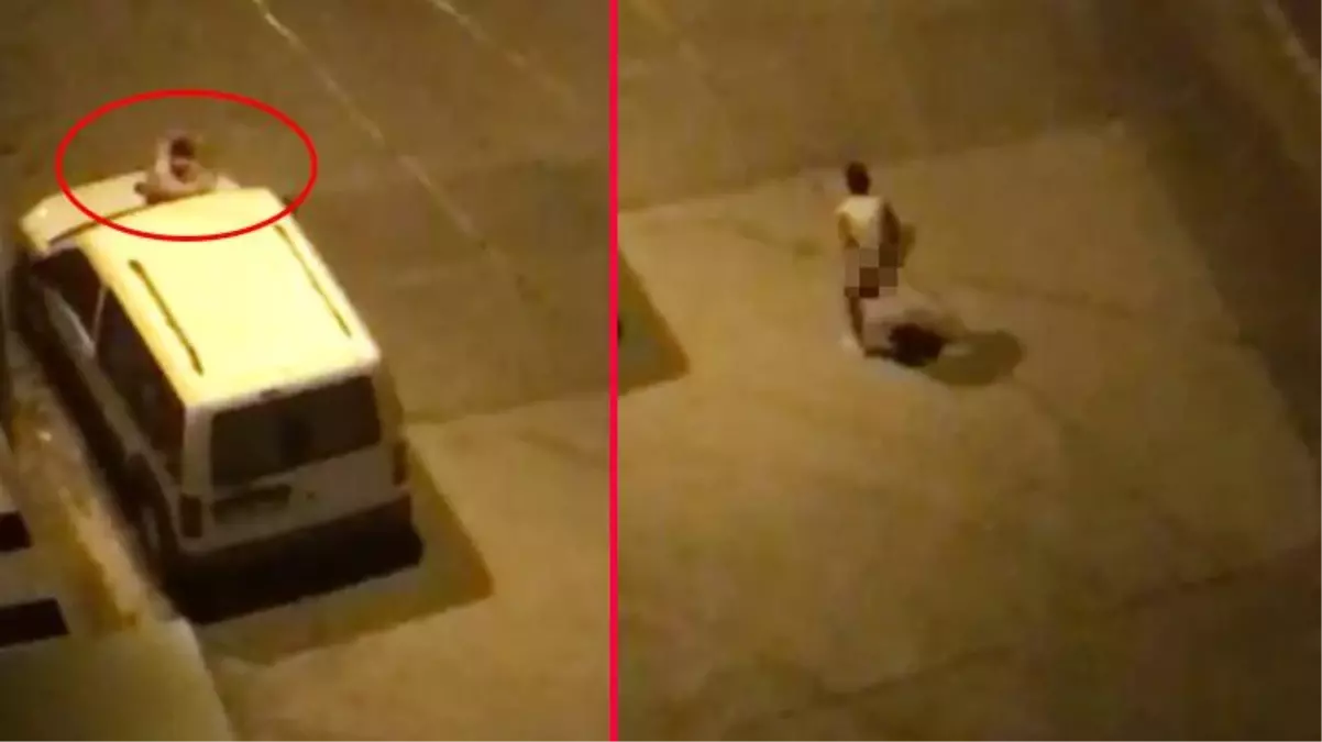 Adana'da yol ortasında soyunup aracın üzerine yattı! Mahalle sakinleri sinirlerine hakim olamadı