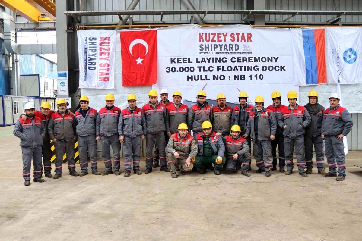 Atomflot FSUE için inşa edilen yüzer limanın \'keel laying\' töreni düzenlendi