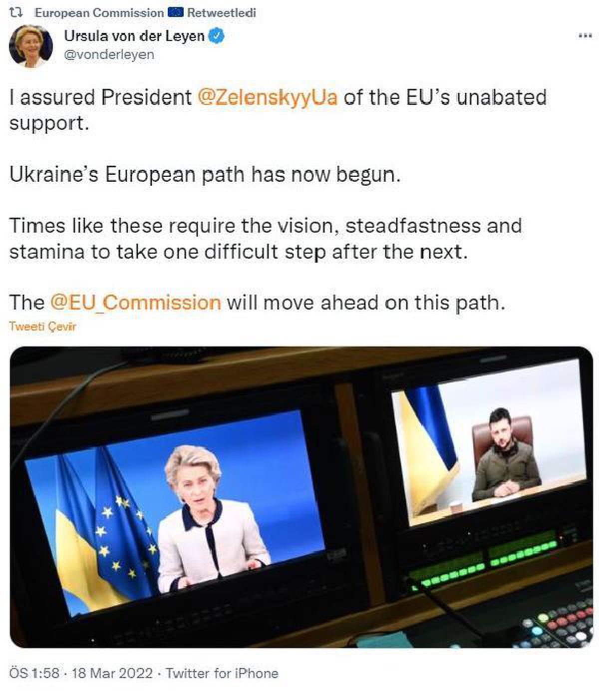 Avrupa Komisyonu Başkanı von der Leyen ile Zelenskiy görüştü