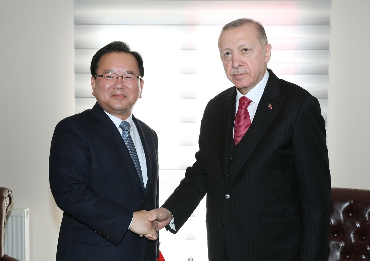 Son dakika... Cumhurbaşkanı Erdoğan, Güney Kore Başbakanı Kim Boo-Kyum\'u kabul etti