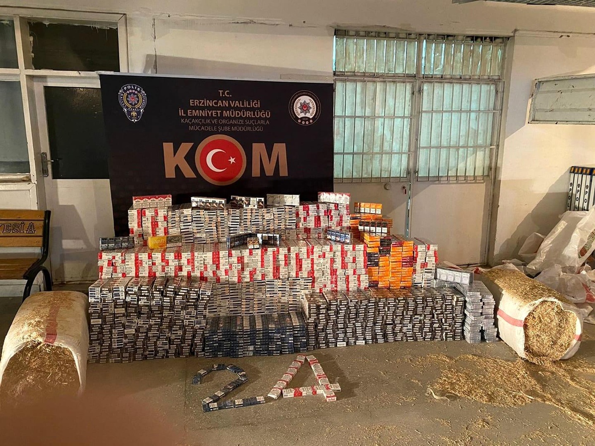 Erzincan\'da 13 bin 160 paket kaçak sigara ele geçirildi