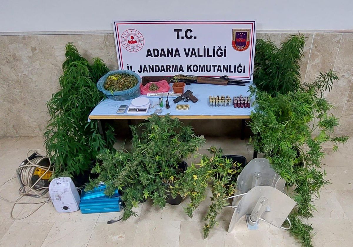 Adana\'da evini uyuşturucu imalathanesine dönüştüren zanlı tutuklandı