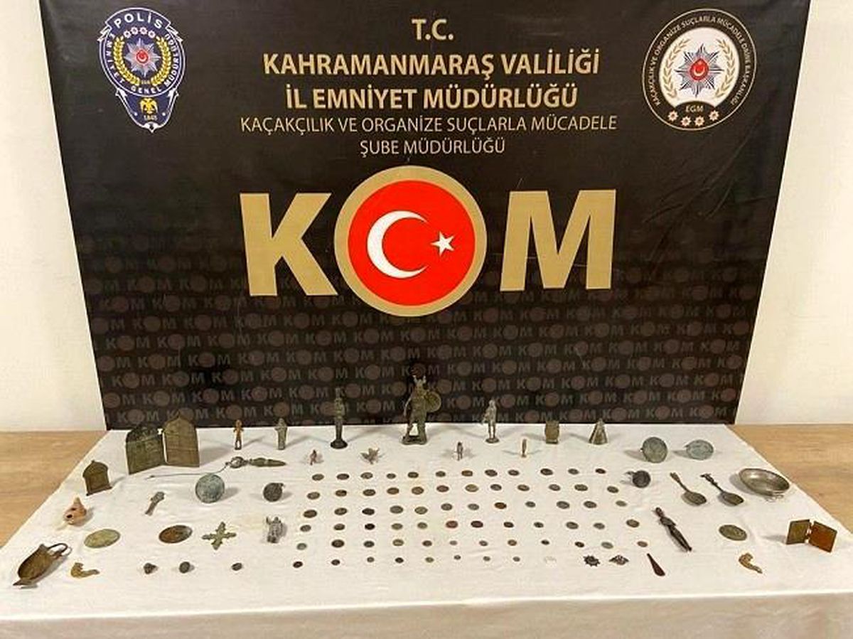Kahramanmaraş\'ta 109 adet tarihi obje ele geçirildi