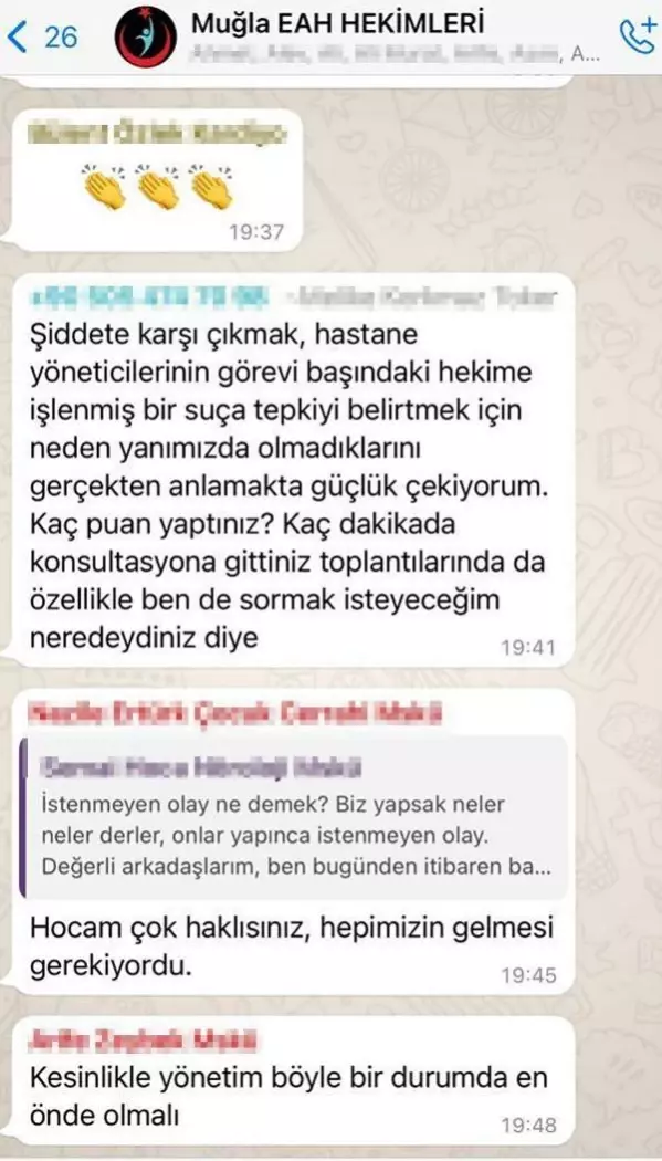 Uzman Çavuşu hastane çıkışı protesto eden sağlık çalışanlarının WhatsApp yazışmaları ortaya çıktı