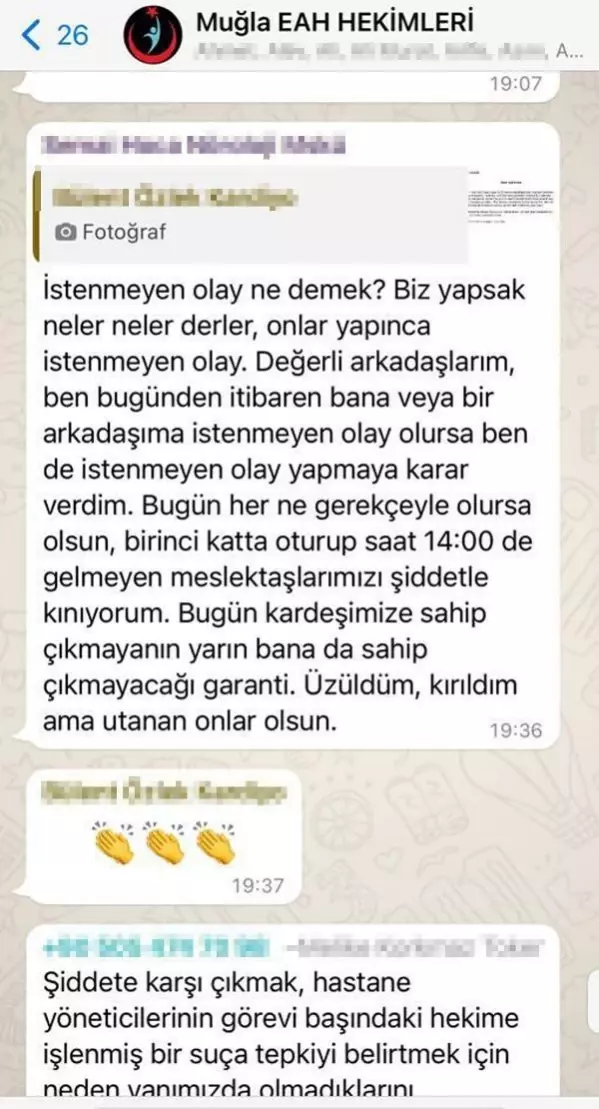 Uzman Çavuşu hastane çıkışı protesto eden sağlık çalışanlarının WhatsApp yazışmaları ortaya çıktı