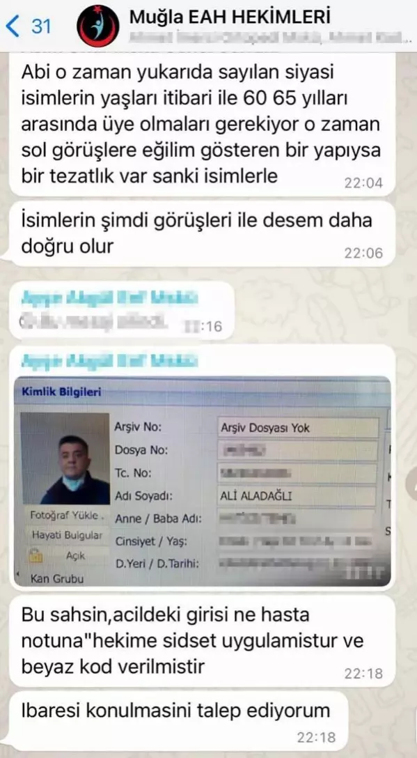 Uzman Çavuşu hastane çıkışı protesto eden sağlık çalışanlarının WhatsApp yazışmaları ortaya çıktı