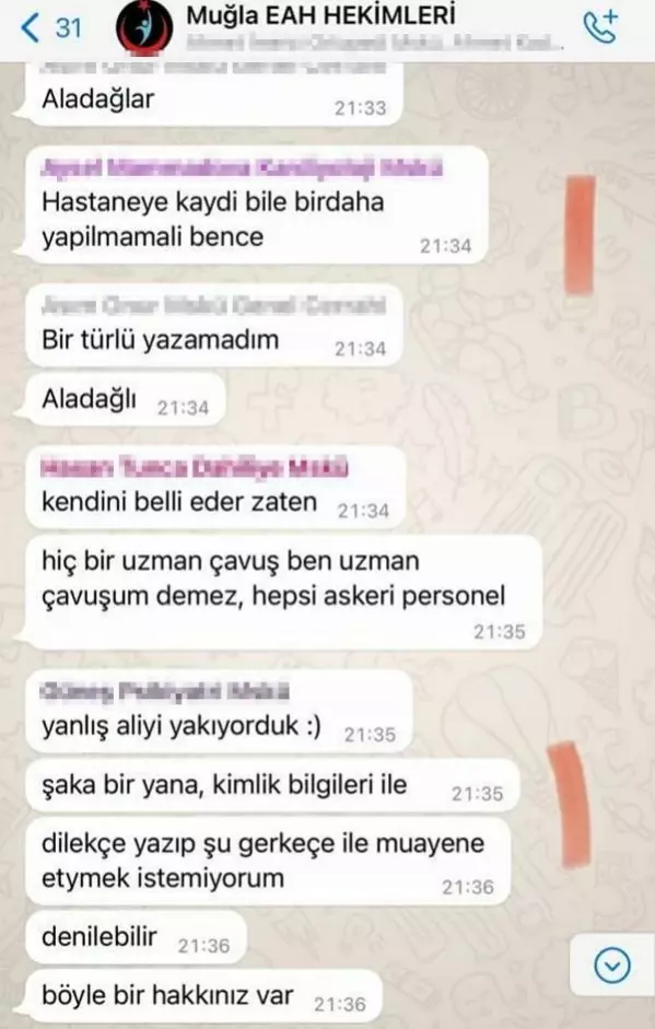 Uzman Çavuşu hastane çıkışı protesto eden sağlık çalışanlarının WhatsApp yazışmaları ortaya çıktı