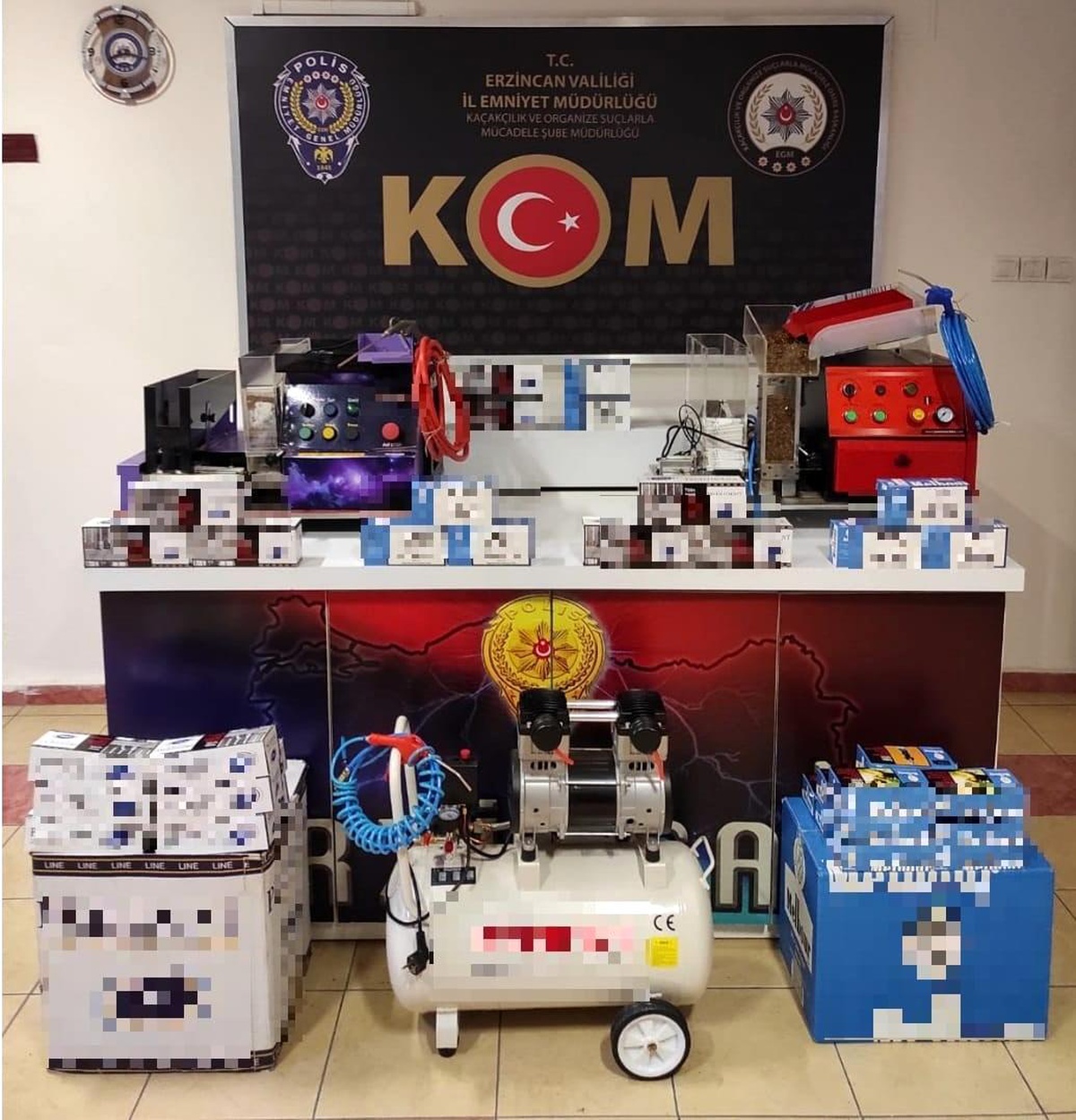 Erzincan\'da kaçak sigara, tütün, makaron operasyonu