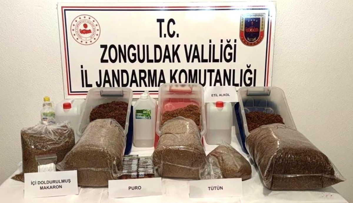 Jandarma tütün ve etil alkol ele geçirdi