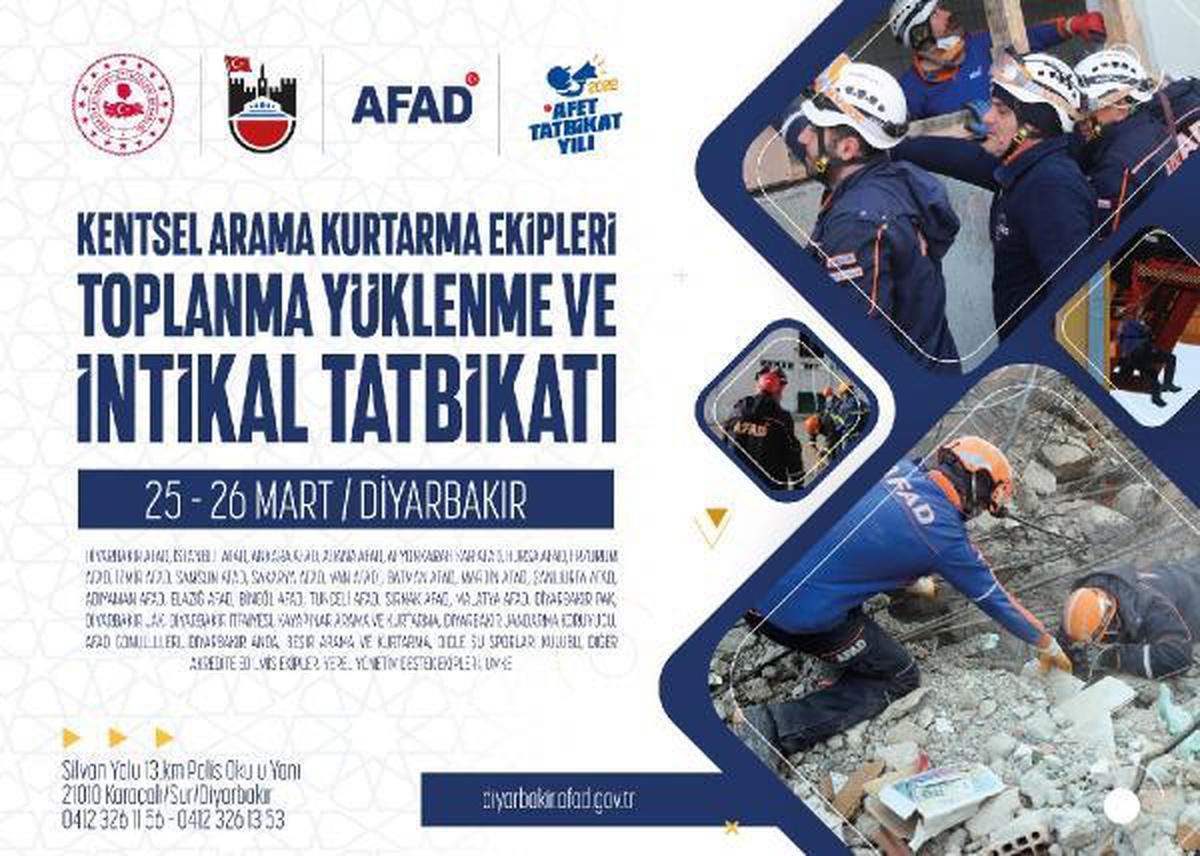 AFAD, 1433 personelle Diyarbakır\'da arama- kurtarma tatbikatı düzenleyecek