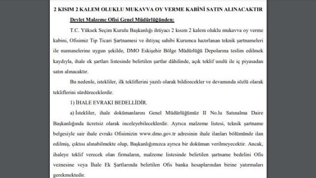 Erken seçimin habercisi mi? Resmi Gazete'de YSK için oy verme kabini ihalesi açıldı