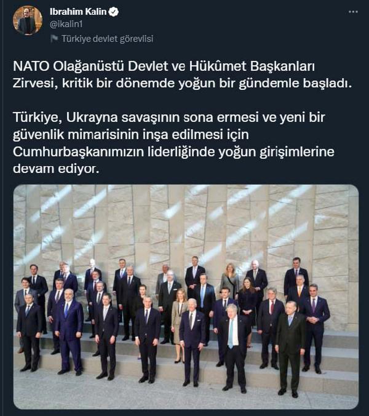 Sözcü Kalın: Türkiye, savaşın sona ermesi için yoğun girişimlerine devam ediyor