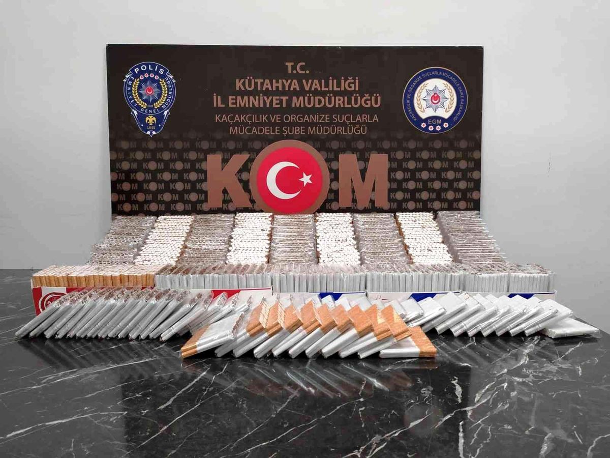 Kütahya\'da 16 bin 220 adet makaron ele geçirildi