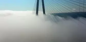 Heavy fog covers Yavuz Sultan Selim Bridge in Istanbul