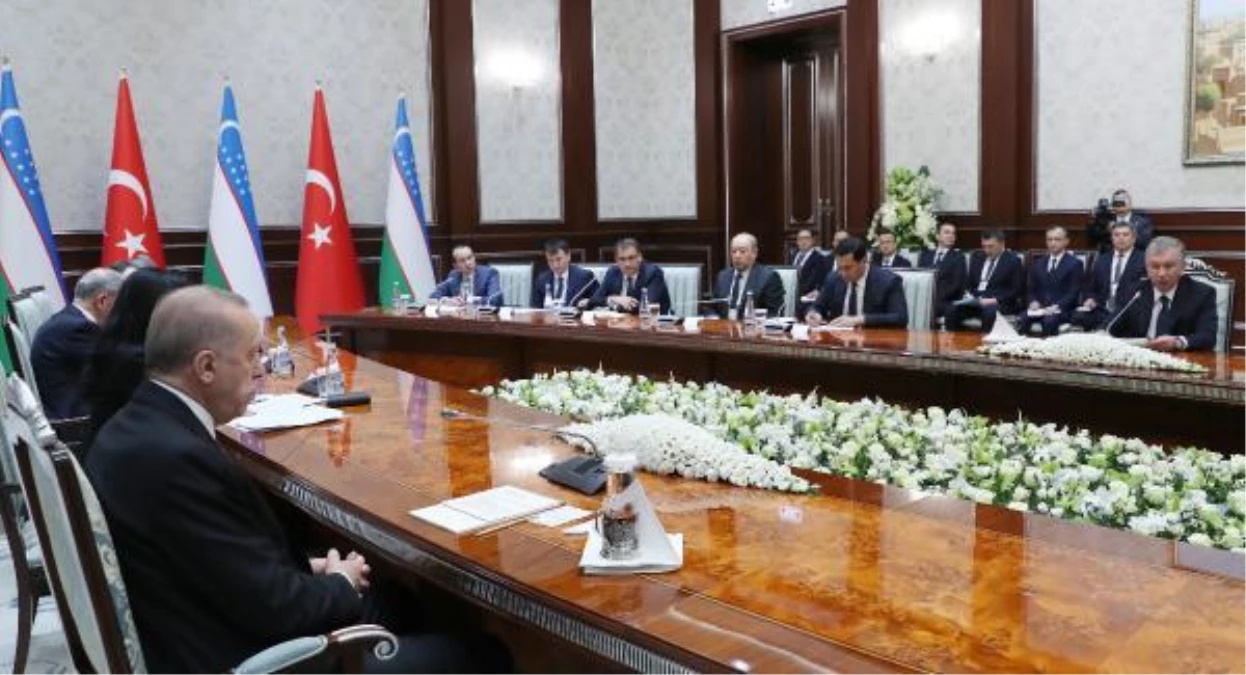 Cumhurbaşkanı Erdoğan, Taşkent\'te heyetler arası görüşmeye katıldı