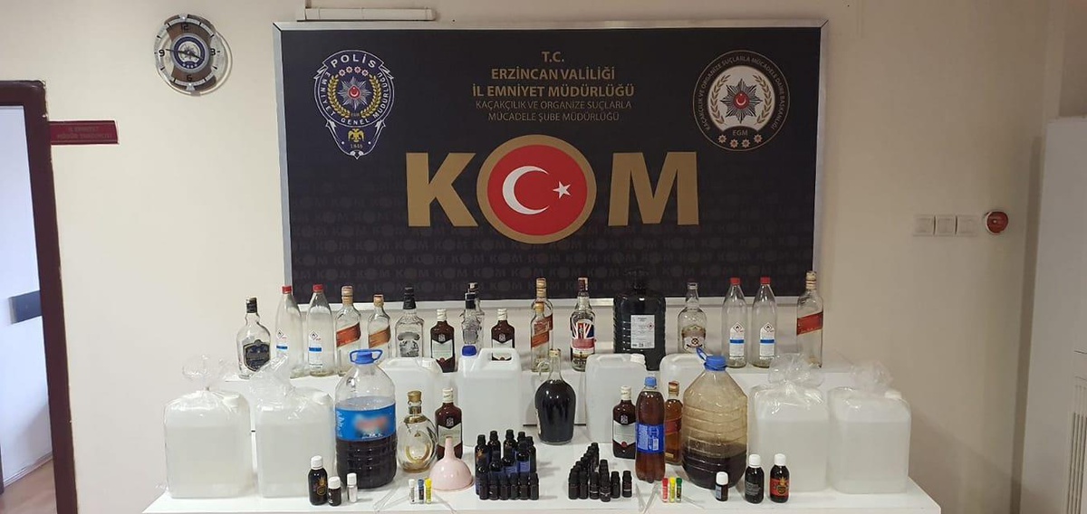 Erzincan\'da 30 litre sahte içki ele geçirildi