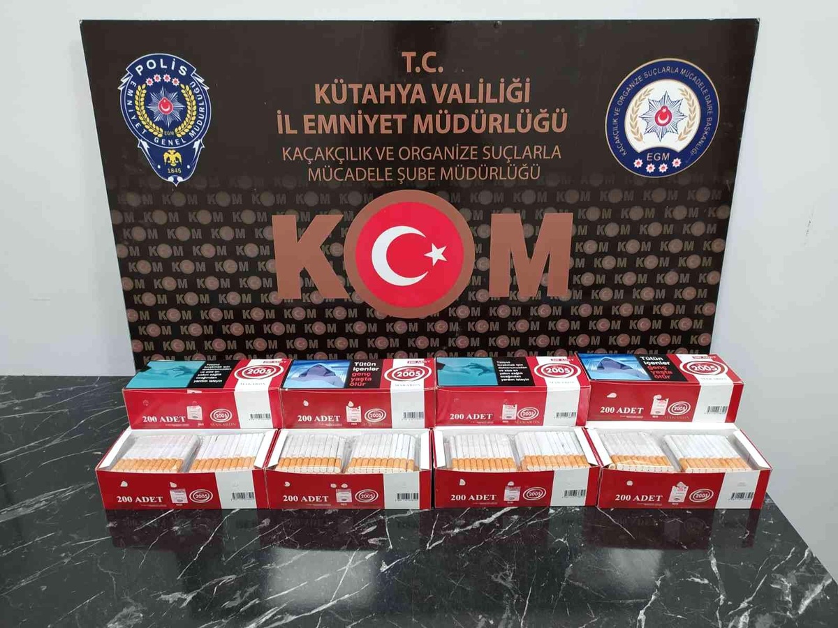 Kütahya\'da makaron ve gümrük kaçağı sigara ele geçirildi