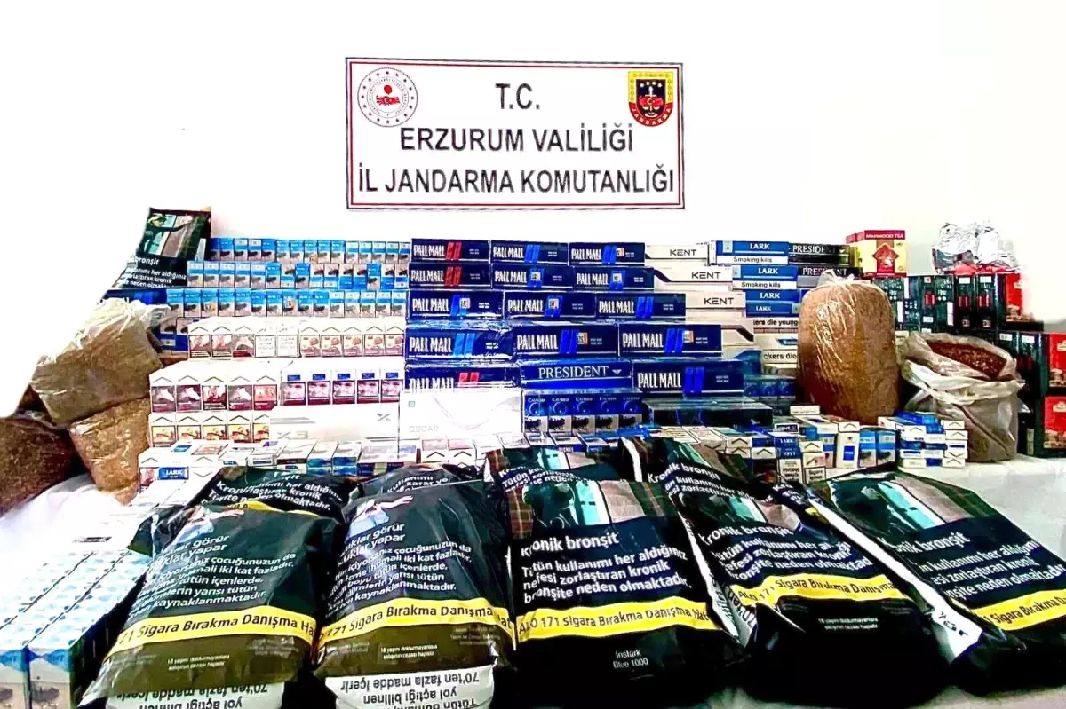 Erzurum\'da piyasa değeri 215 bin TL olan kaçak malzeme ele geçirildi