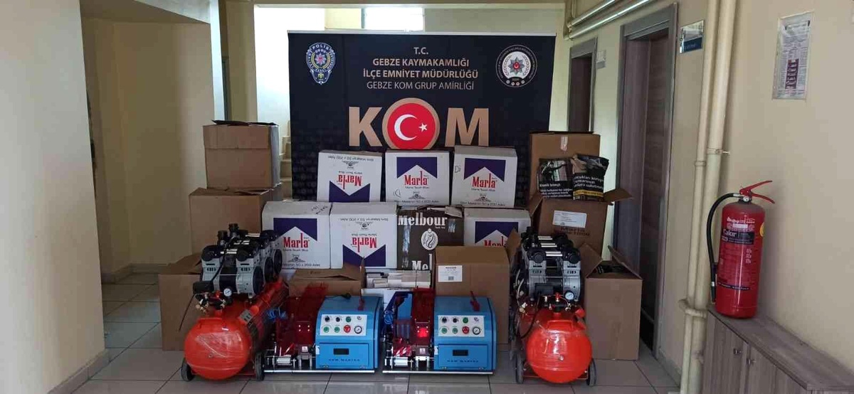 Kocaeli\'de kaçak sigara operasyonu: 2 gözaltı