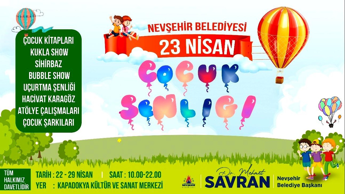 Nevşehir\'de \'23 Nisan Çocuk Şenliği ve Çocuk Kitapları Fuarı\' düzenlenecek