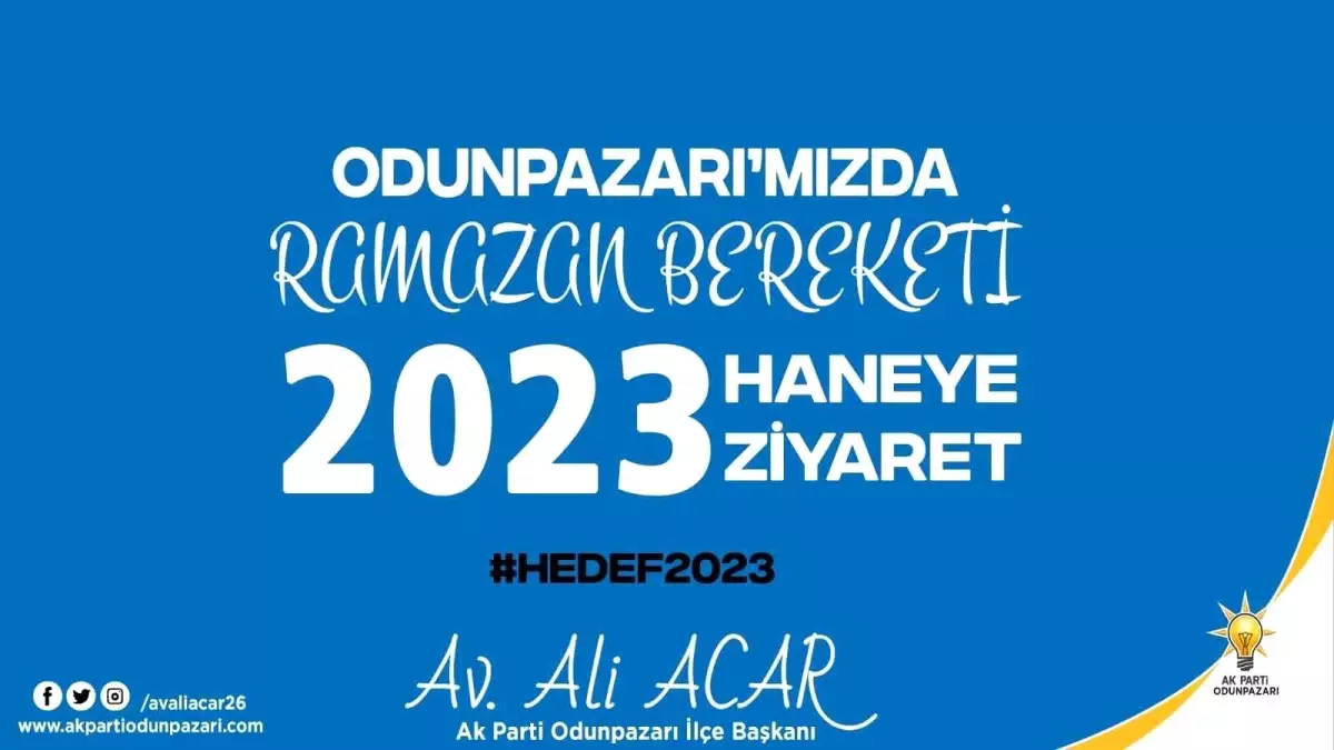 AK Parti Odunpazarı İlçe Başkanlığı ramazanda 2 bin 23 evi ziyaret edecek
