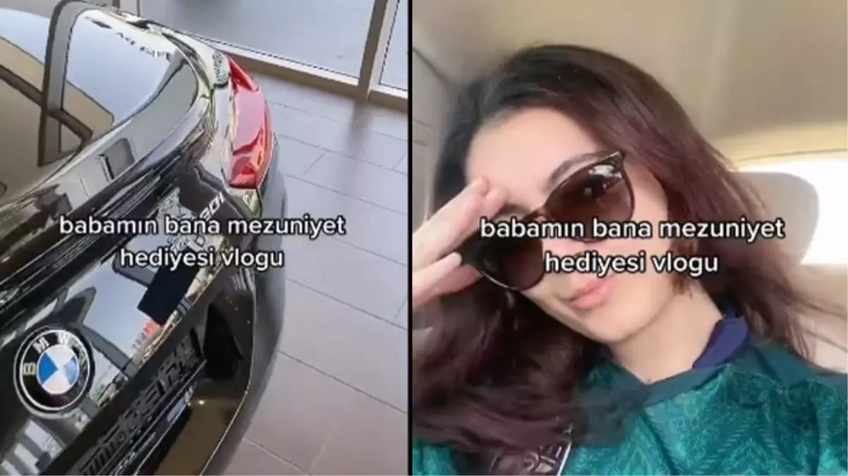 Babası mezuniyet hediyesi olarak son model BMW aldı, sosyal medyada kısa sürede gündem oldu