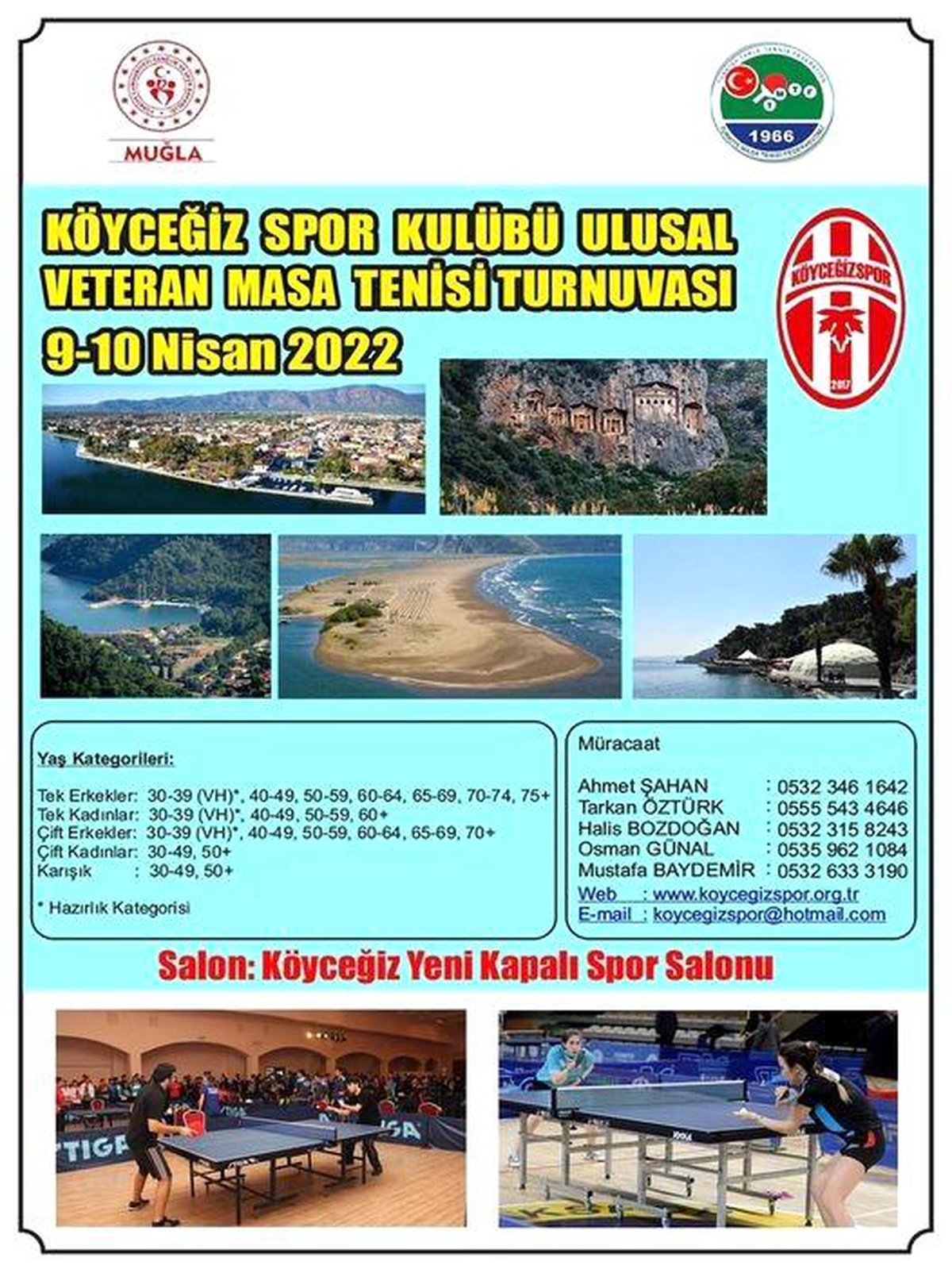 Köyceğiz\'de Veteranlar Masa Tenisi Turnuvası heyecanı yaşanacak