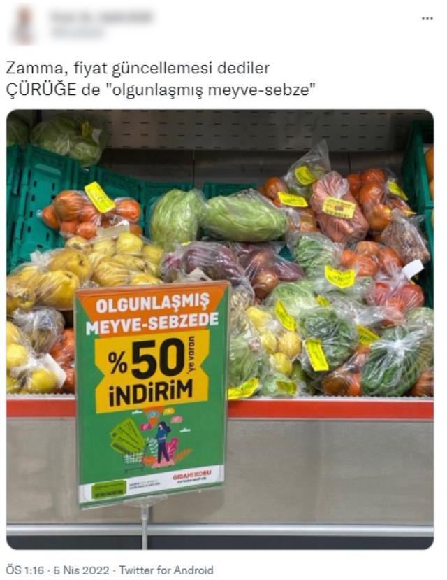 Ünlü market zinciri, çürümeye yaklaşmış ürünleri 'olgunlaşmış meyve ve sebze' diye satmaya başladı