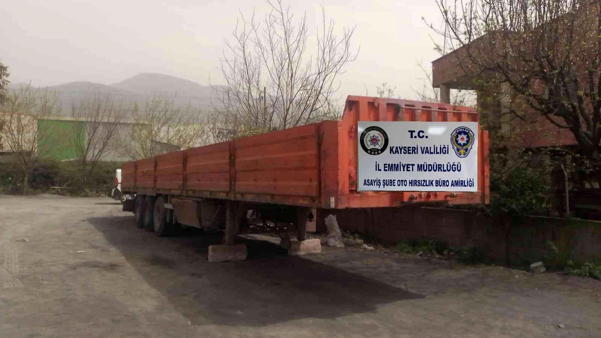 Kayseri\'de çalınan dorse Hatay\'da bulundu